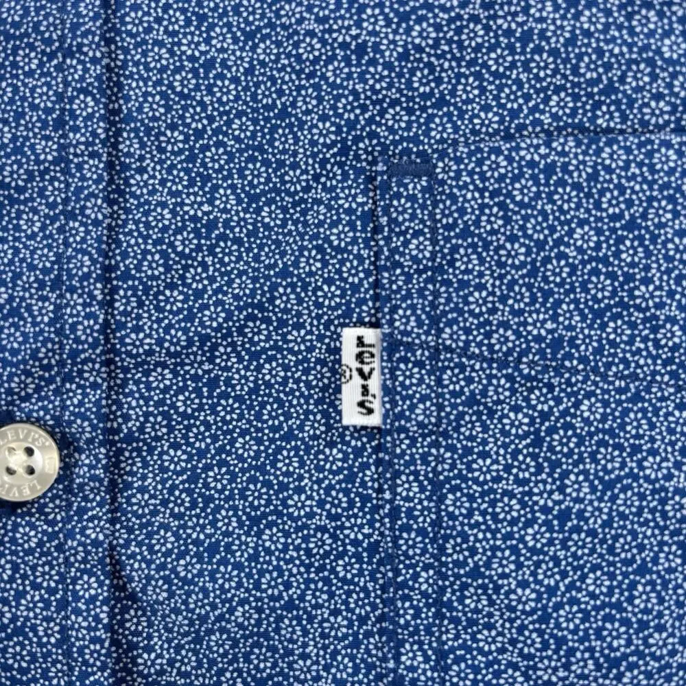 Levi's Mens XL Short Sleeve Button Down Shirt Blue Floral NWT 21977-0076